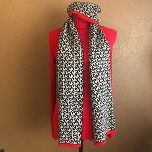 Michael Kors Grey/Black/Red Hat Scarf  Set